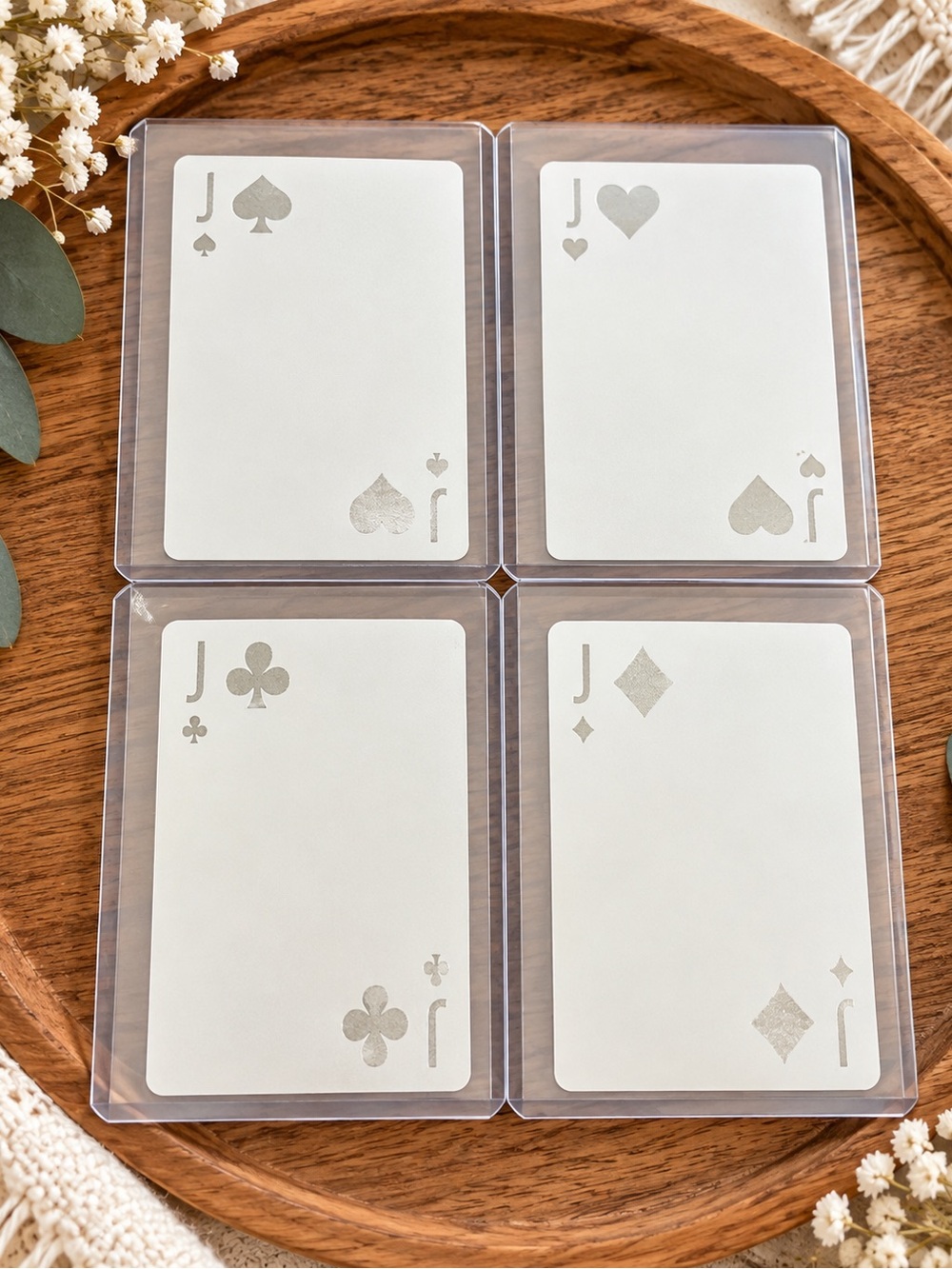 Dior Joy silver holographic Playing Cards jacks - ❤️♣️♦️♠️